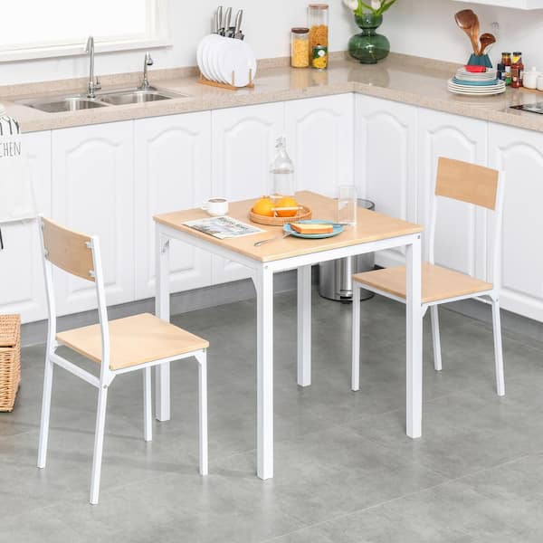 Homcom Industrial 3-piece Dining Table And 2 Chair Set For Small