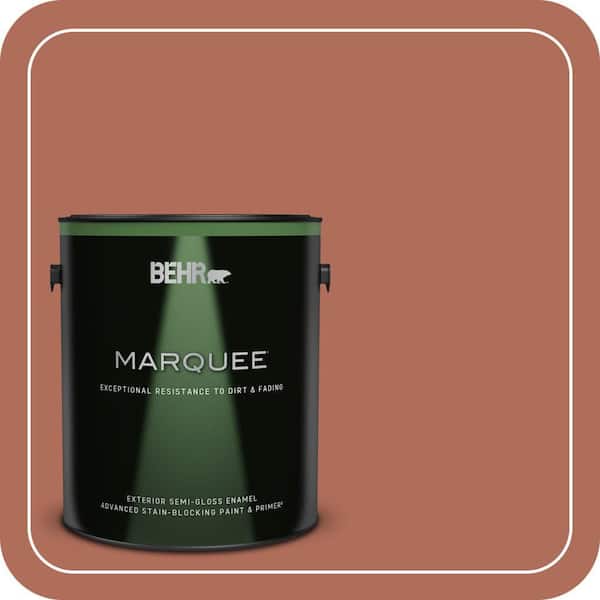 BEHR MARQUEE 1 gal. #BXC-39 Sunset Orange Semi-Gloss Enamel Exterior Paint & Primer