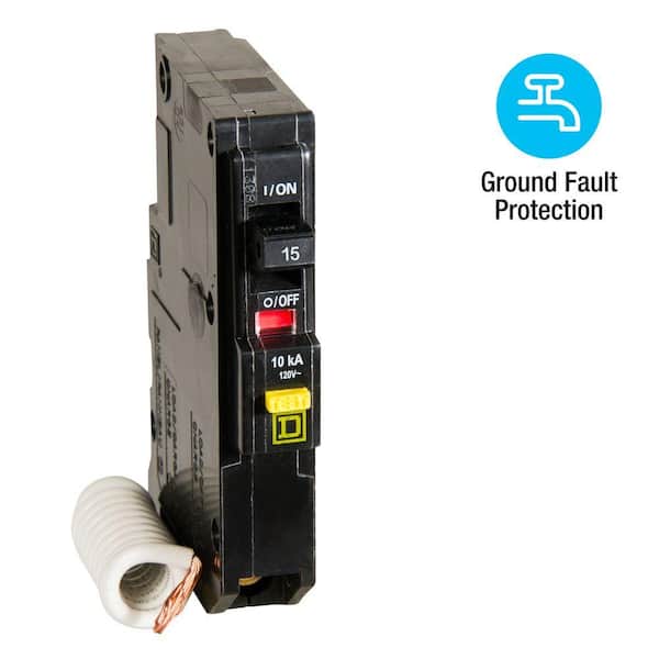 Square D QO Qwik-Gard 15 Amp Single-Pole GFCI Circuit Breaker QO115GFICP -  The Home Depot