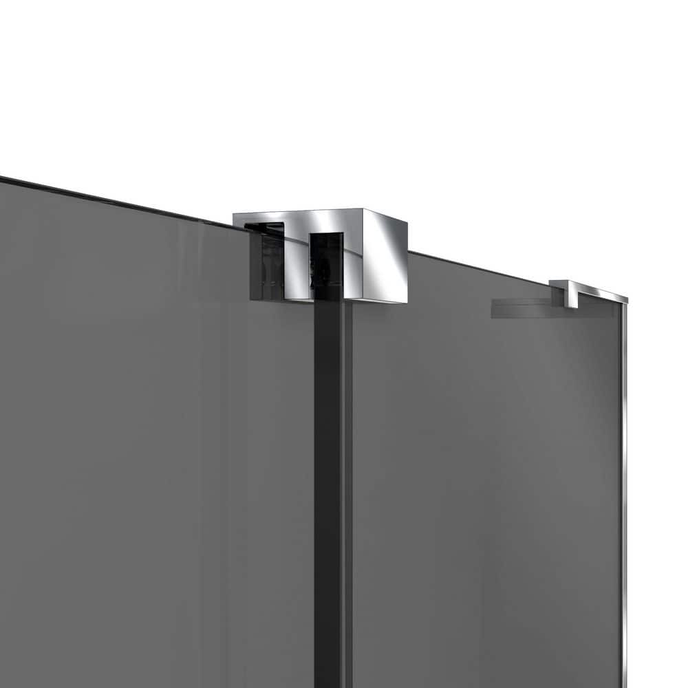Mirage-X Chrome Frameless Sliding Tub Door with Smoke Gray Glass