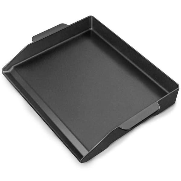 17 in. x 13 in. Matte Enamel Cast Iron Flat Griddle Non-Warping Plate for Gas Charcoal Electric Grills Camping