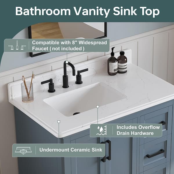 DELUXE DL LIVING Rawsonville 37 in. Single Sink Freestanding Steel