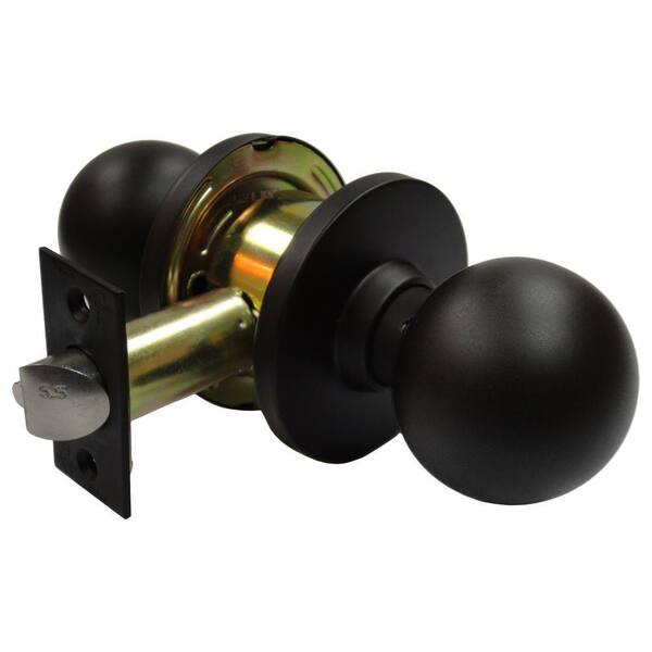 Arctek 2-3/4 in. Cylindrical Ball Oil-Rubbed Bronze Passage Knob with Latch