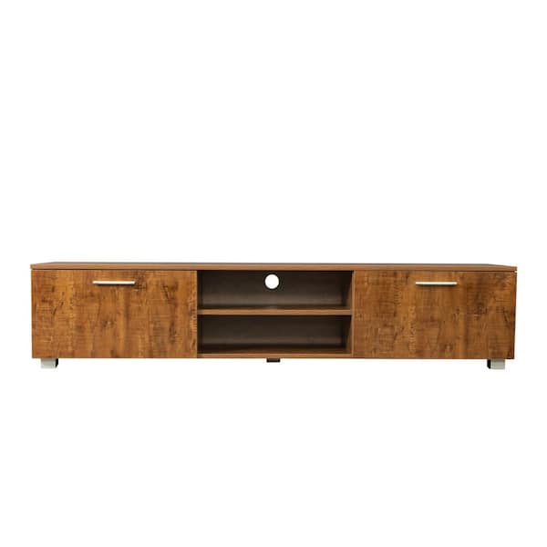 W Walnut Tv Stand With 0 Drawers Fits, Tv Stands With Drawers And Shelves