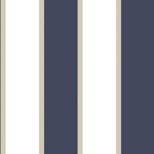 Black/White/Gold Smart Stripes 3 Formal Stripe Sheen Finish Non-Pasted Vinyl on Non-Woven Wallpaper Sample