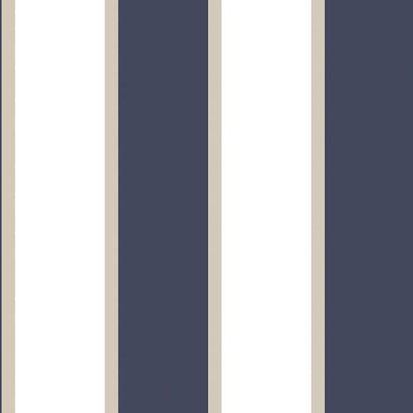 Unbranded Black/White/Gold Smart Stripes 3 Formal Stripe Sheen Finish Non-Pasted Vinyl on Non-Woven Wallpaper Sample
