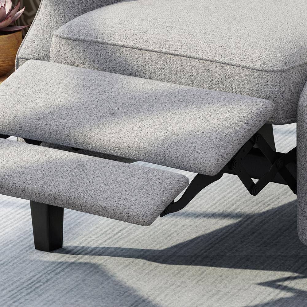 Gray Handcrafted Wingback Recliner with Tufted Upholstery