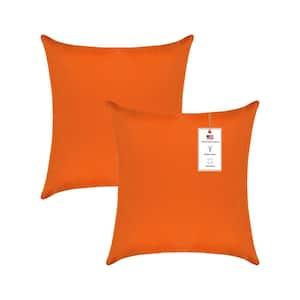 A1HC Waterproof Burning Orange 18 in. x 18 in. Outdoor Throw Pillow Covers Set of 2