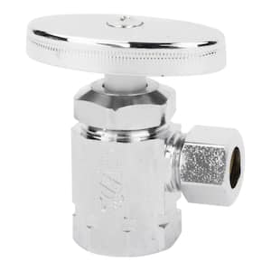 1/2 in. FIP Inlet x 3/8 in. O.D. Compression Outlet Multi-Turn Angle Valve, Chrome