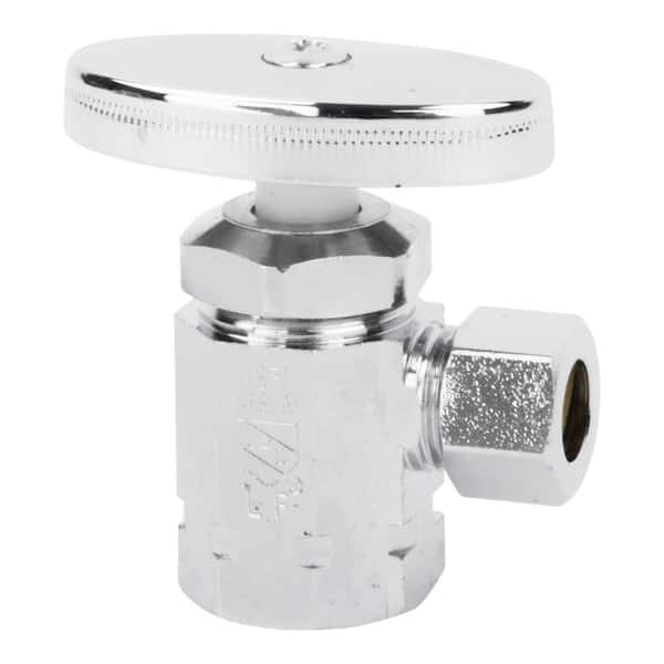 HOMEWERKS 1/2 in. FIP Inlet x 3/8 in. O.D. Compression Outlet Multi-Turn Angle Valve, Chrome