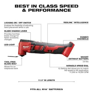 M18 18V Lithium-Ion Cordless Oscillating Multi-Tool with Random Orbit Sander