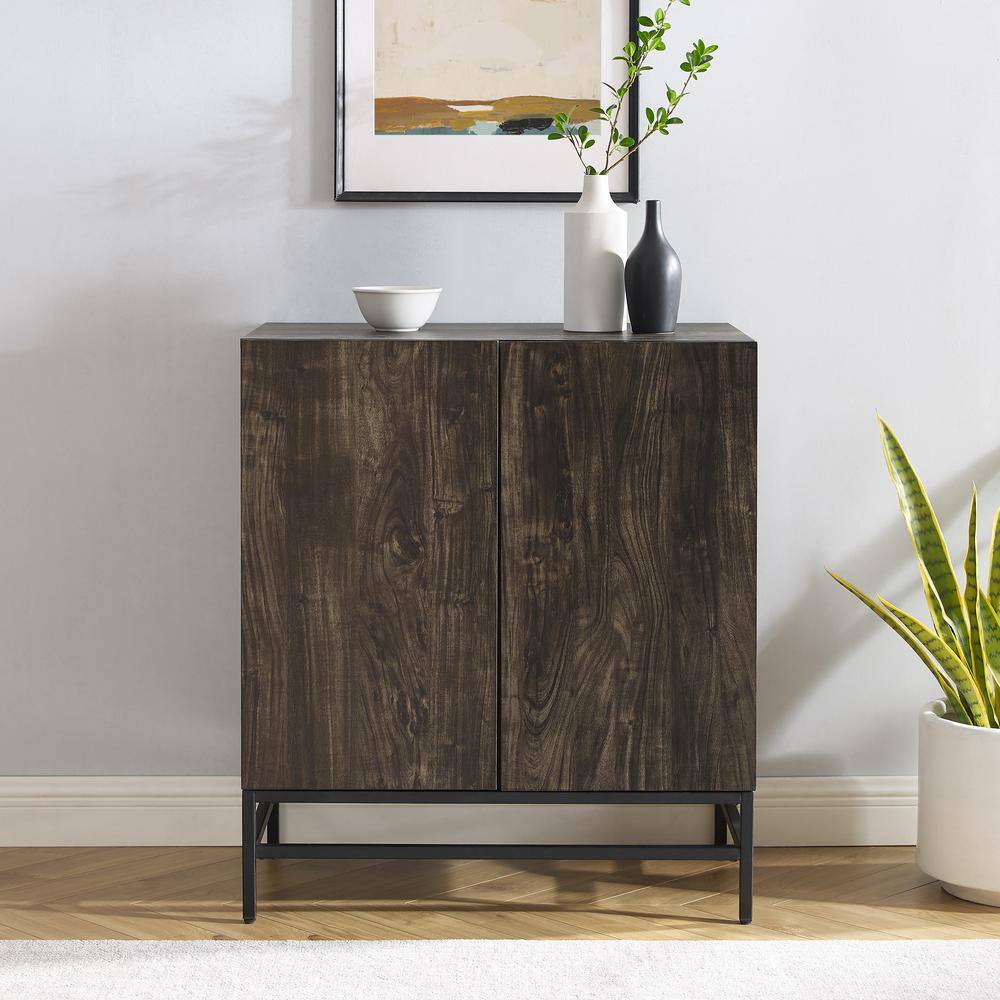 Jacobsen Brown Ash and Matte Black Bar Cabinet