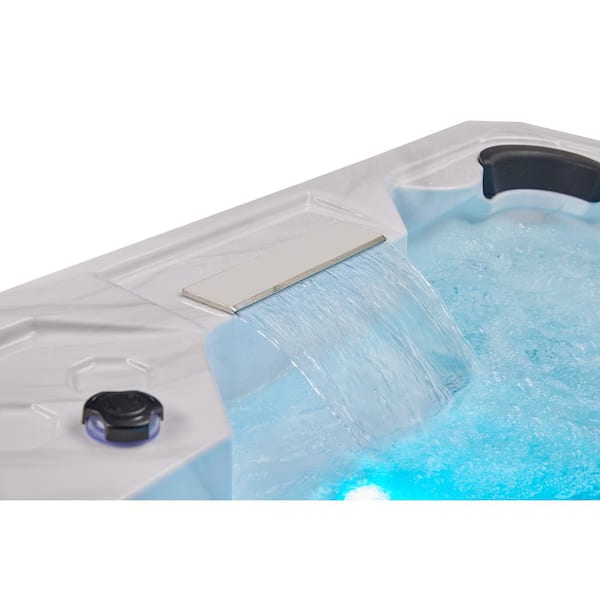 Luxury Spas Galley 5-Person 69-Jet 240V Hot Tub with Cloud Gray