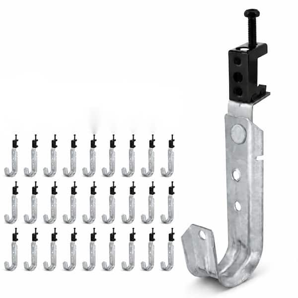 25 Pack 2 in Cable Support J Hooks with Beam Clamp, G60 Galvanized Steel Heavy Duty Cable Management Hangers