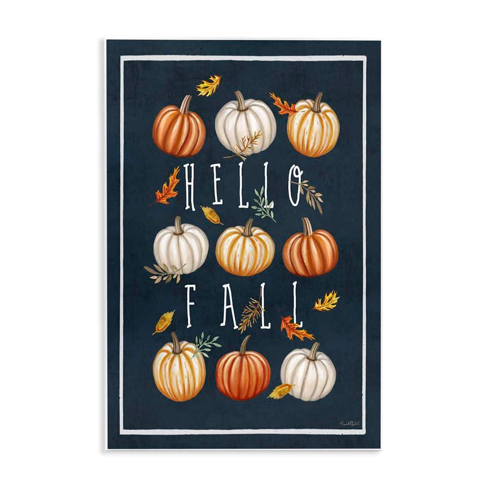 Hello Fall Mixed Pumpkins by Elizabeth Tyndall Unframed Graphic Typography Art Print 19 in. x 13 in. price history on PriceWatchPro