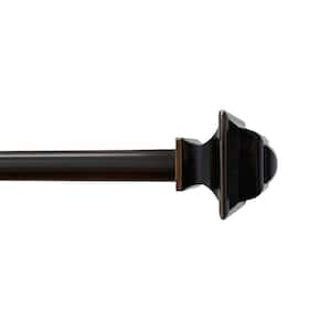 28 in. - 48 in. Telescoping 5/8 in. Single Rod Kit in Brown with Decorative Square Finials