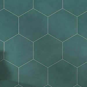 Honeycomb Hexagon 9 in. x 10 in. Green Matte Porcelain Tile (12.06 sq. ft./Case)