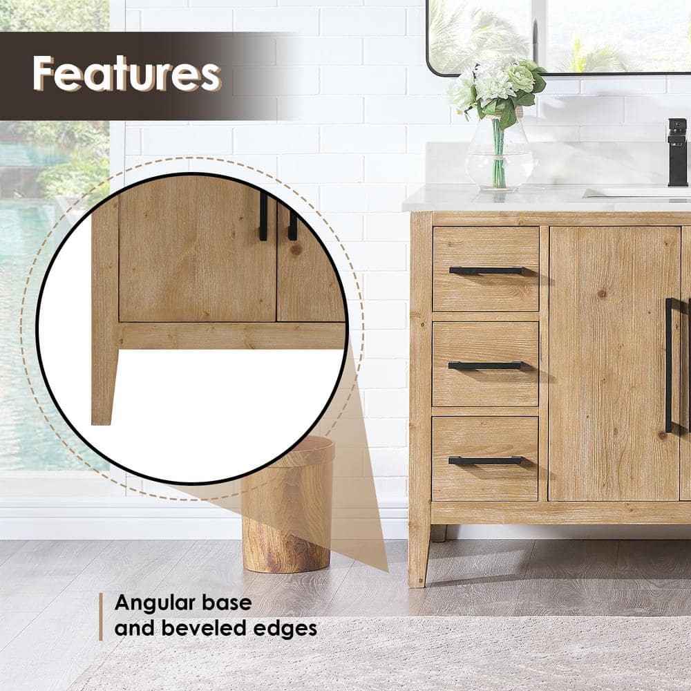 Laurel 47.2" Weathered Fir Freestanding Bathroom Vanity Base