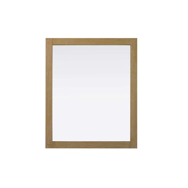 Linen Oak 30 in. W x 36 in. H Transitional Rectangle Mirror