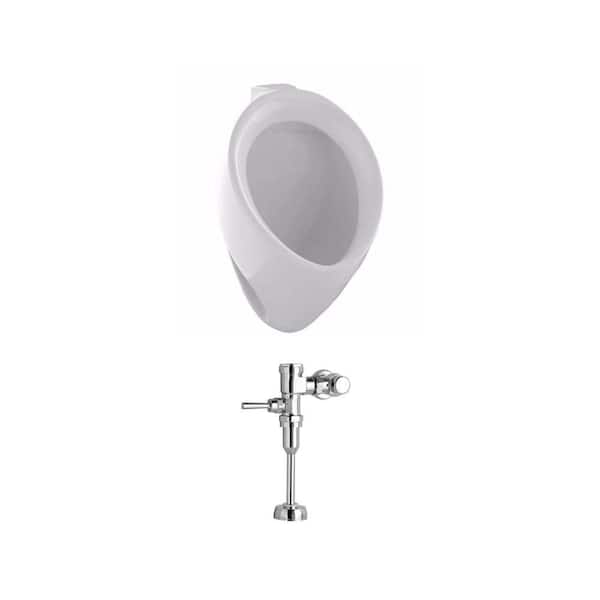 ADA 0.5 GPF Urinal with Top Spud in Cotton White and Ultima 1.0 GPF Flush Valve Combo