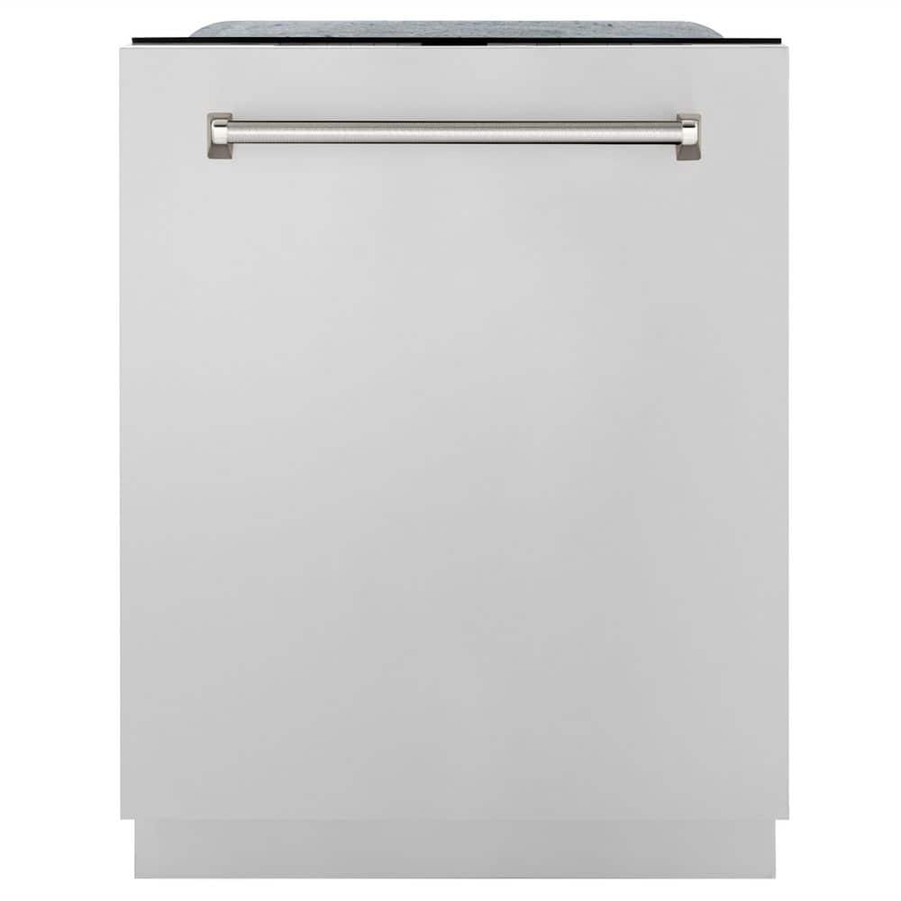 ZLINE Kitchen and Bath Autograph 24 in. Monument 3rd Rack Top Touch Control Dishwasher in Stainless Steel with Nickel Helix Handle, 45dBa