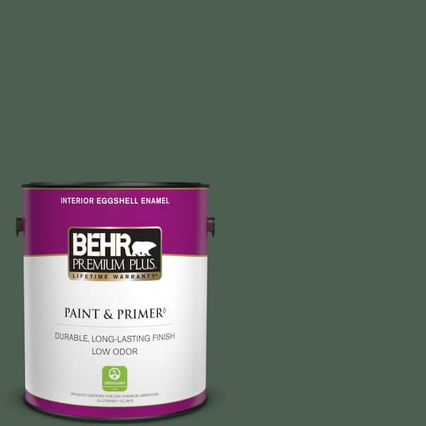 BEHR PREMIUM PLUS 1 gal. #N400-7 Vine Leaf Eggshell Enamel Low Odor Interior Paint & Primer