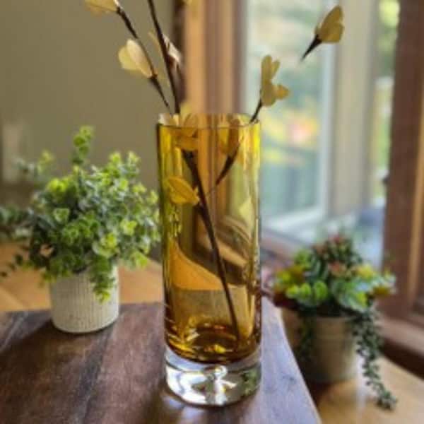 10.5 Mouth Blown Art Glass Urn Shape Decorative Vase 10.5 Mouth Blown Art Glass Urn Shape Decorative Vase