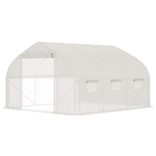 Unbranded 11.5' x 10' x 6.5' Steel Walk-in Tunnel Greenhouse with Door, Roll-up Sidewalls for Year-Round Plant Protection