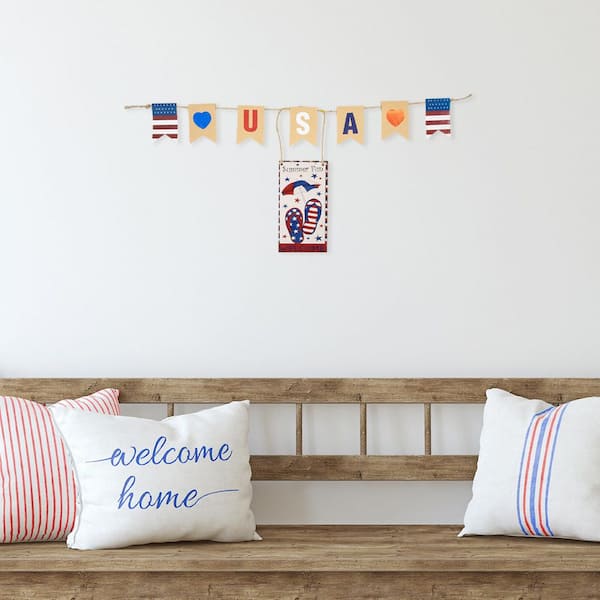 Northlight USA Summer Fun Welcome Patriotic Hanging Wall