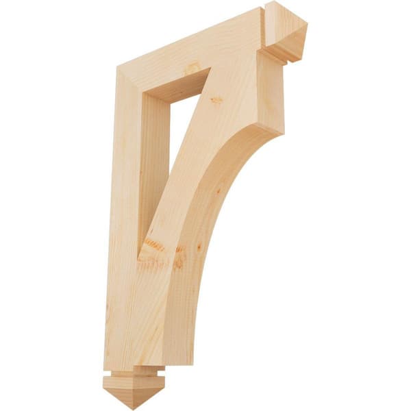 Ekena Millwork 3.5 in. x 34 in. x 22 in. Douglas Fir Westlake Arts and Crafts Smooth Bracket