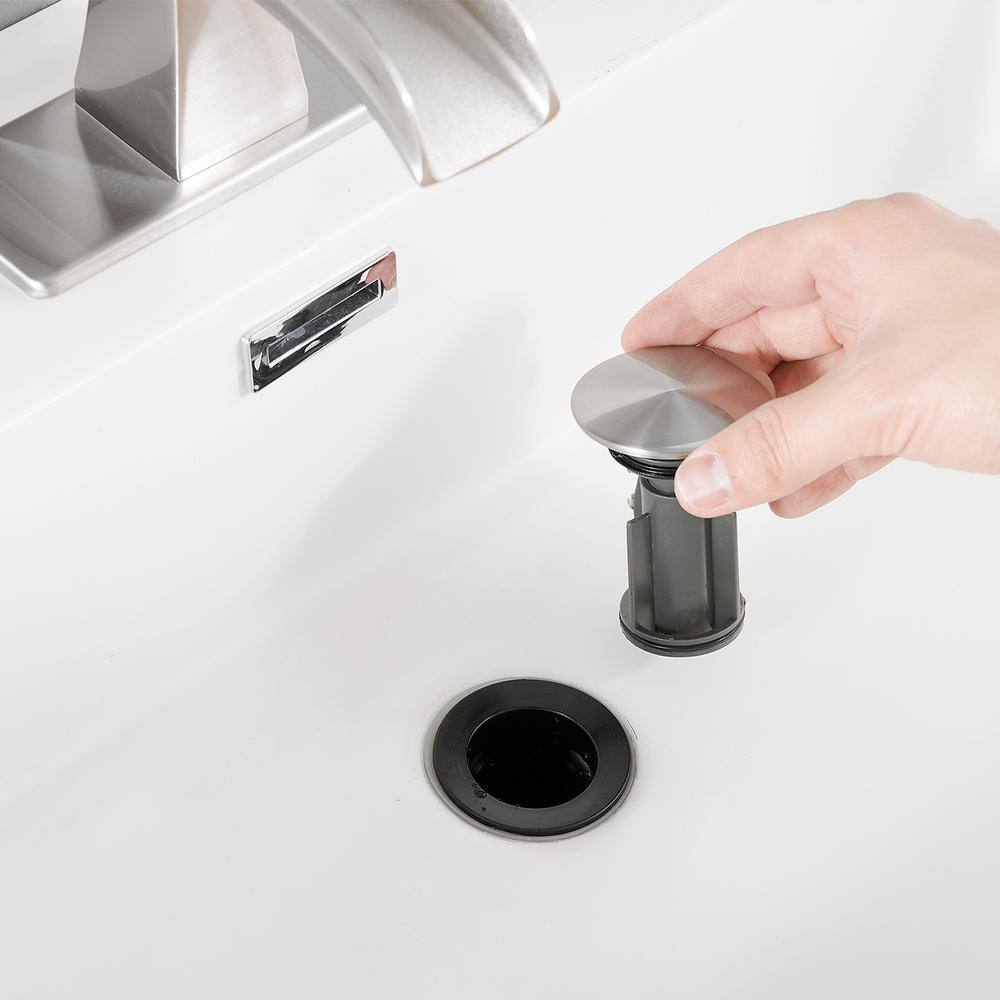 Brushed Nickel Single Handle Waterfall Bathroom Faucet with Deckplate