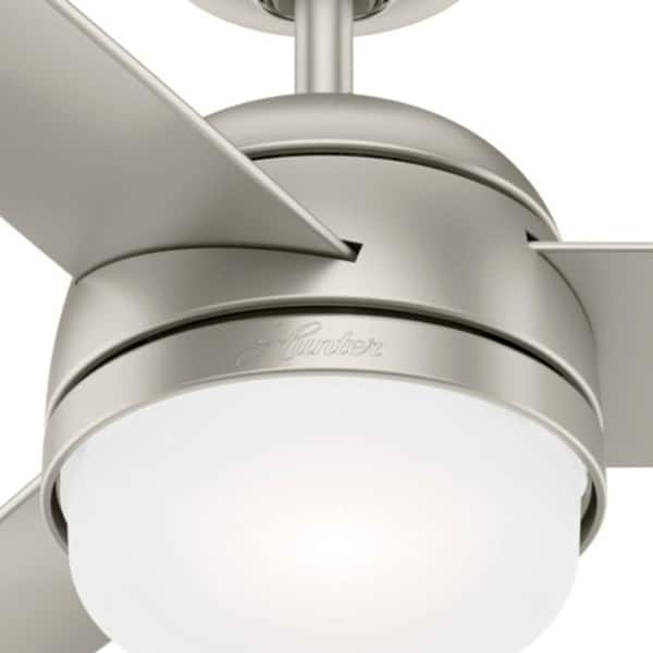 Hunter - Midtown 48 in. LED Indoor Matte Nickel Ceiling Fan with Light and Remote Control