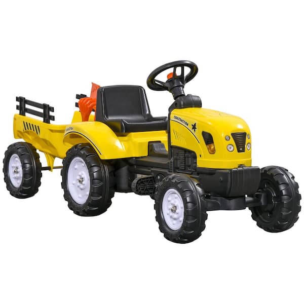 Zeus & Ruta 12-Volt Battery Powered Electric Tractor Toy with Remote Control, Electric Car for Kids in Yellow