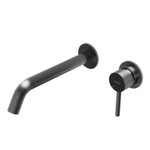 Karran Grantham Single Handle Wall Mounted Bathroom Faucet in Gunmetal Grey