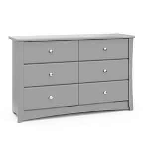 6-Drawer Crescent Pebble Gray Dresser