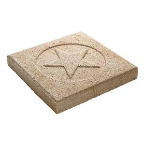 Pavestone 12 In X 12 In X 1 5 In Limestone Texas Star Square Concrete Step Stone 72208 The Home Depot