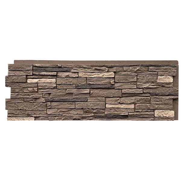 43 in. W x 15.5 in. L Brunswick Brown Faux Stone Panel Siding