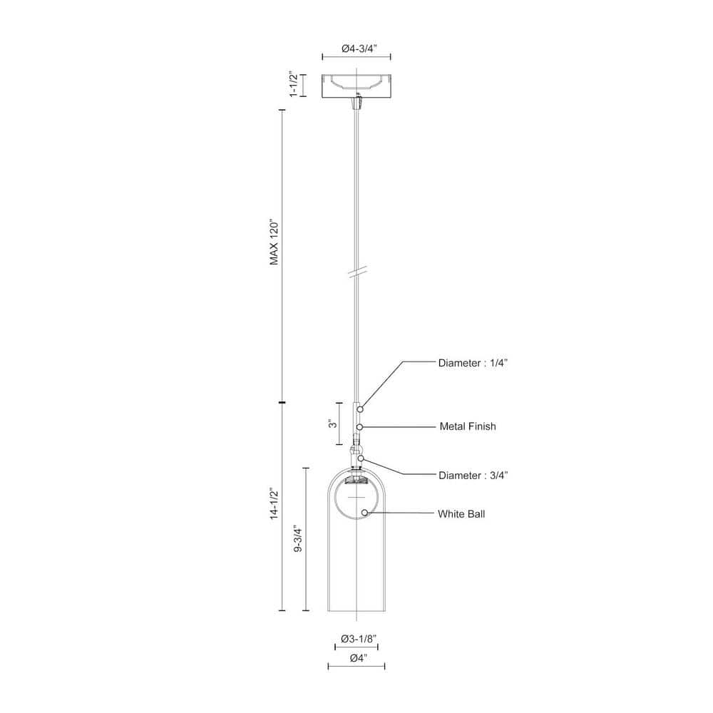 Black and Brushed Nickel Glass LED Pendant Light