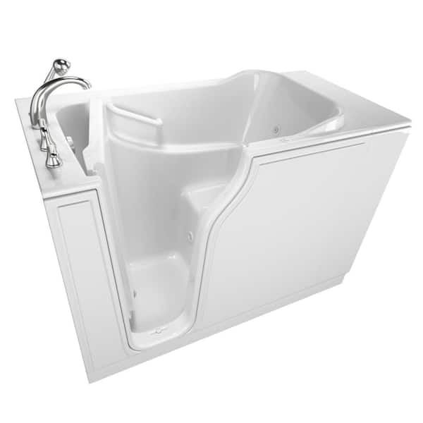 Safety Tubs Gelcoat Entry 52 in. Left Hand Walk-In Whirlpool Bathtub in White