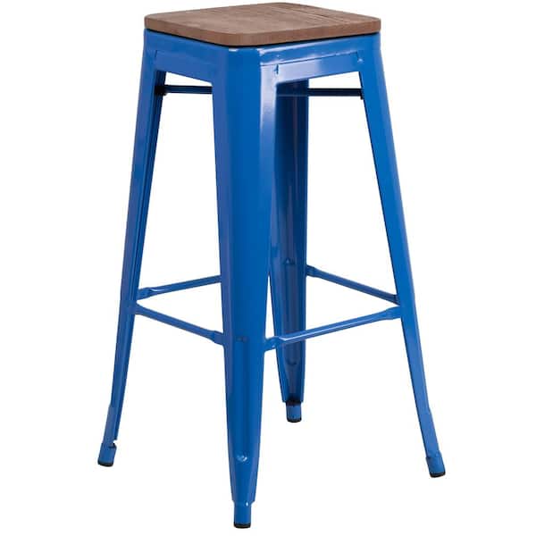 Flash Furniture 30 in. Blue Bar Stool