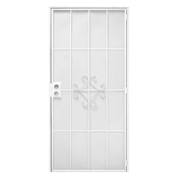 Unique Home Designs 36 in. x 80 in. White Maraca Steel Security Door