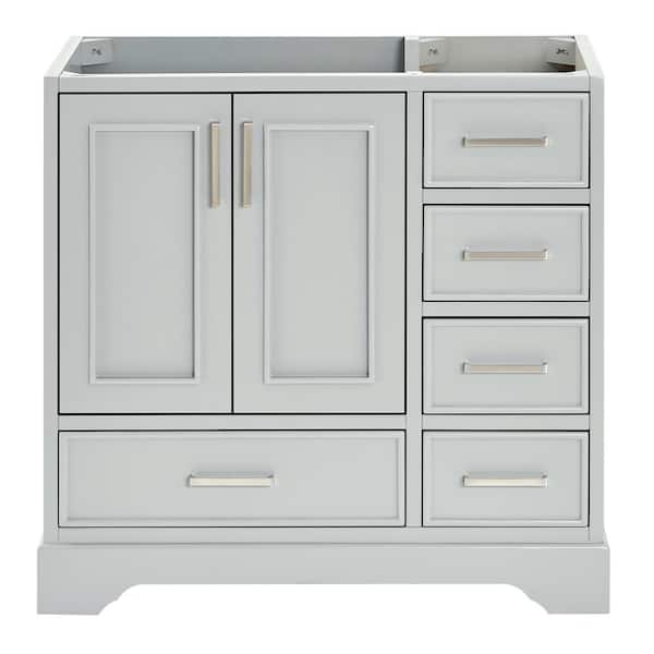 ARIEL Stafford 36.75 in. W x 21.5 in. D x 34.5 in. H Bath Vanity Cabinet without Top in Grey