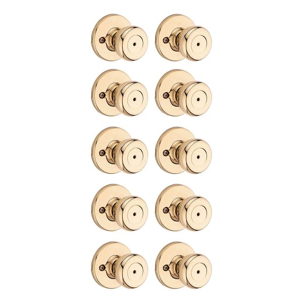 Tylo Polished Brass Privacy Bed/Bath Door Knob 10 Pack