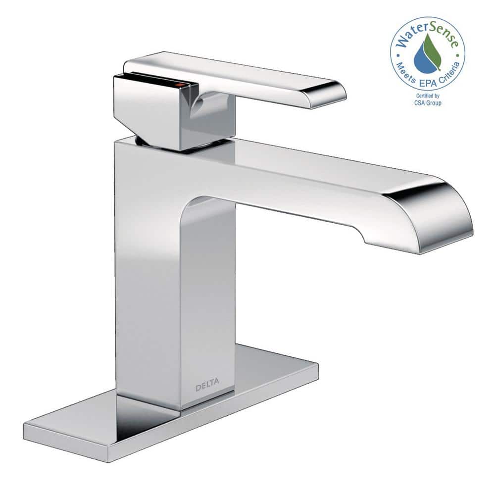 Sleek Modern Chrome Single-Hole Bathroom Faucet with Drain Assembly