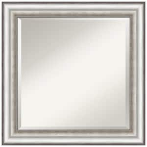 Medium Square Salon Silver Beveled Glass Modern Mirror (25 in. H x 25 in. W)