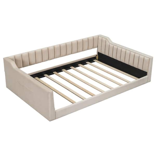 Beige Wood Frame Full XL Size Daybed
