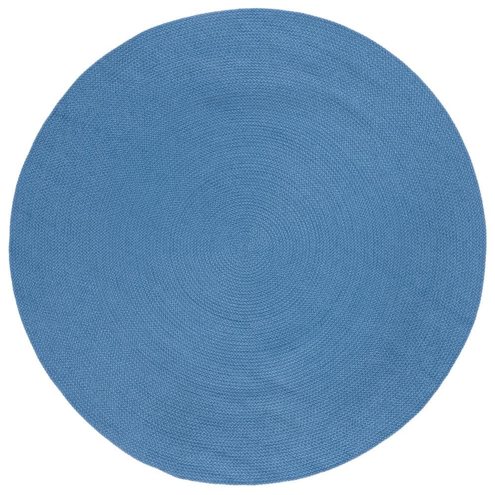 SAFAVIEH Braided Blue 5 ft. x 5 ft. Abstract Round Area Rug BRD403M-5R ...