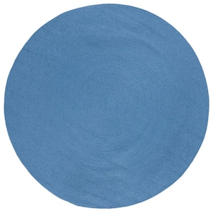 Braided Blue 6 ft. x 6 ft. Abstract Round Area Rug