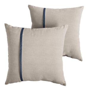 Sunbrella Cast Silver Outdoor Knife Edge Throw Pillows (2-Pack)