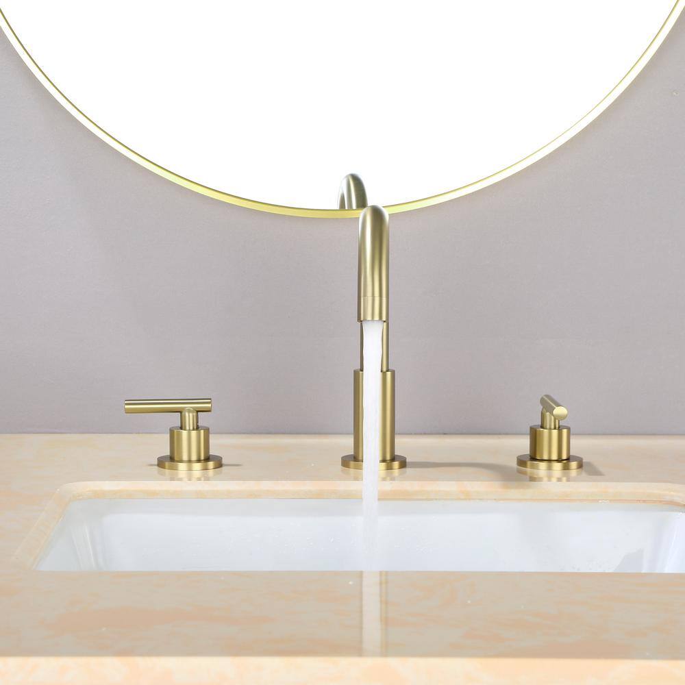 Brushed Gold 8-Inch Widespread 2-Handle Bathroom Faucet